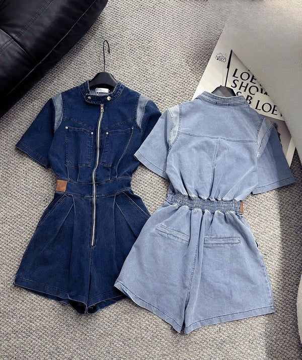 Denim Belted Jumpsuit